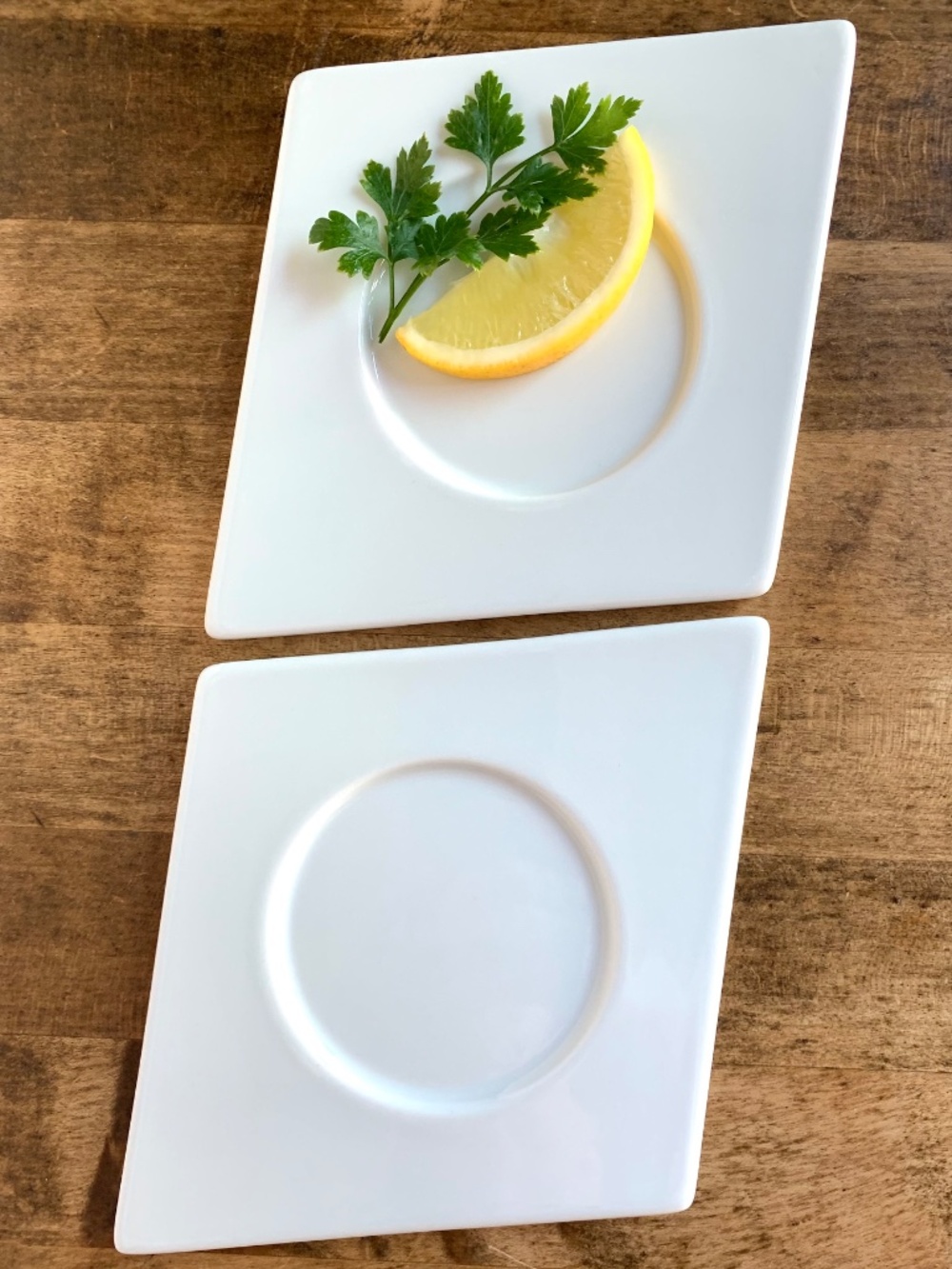 Fortessa "Fortaluxe" Angled Square Appetizer Plates Set of 2 | Modern